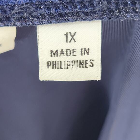 Susan Graver Navy Velour Pull on Pant Plus Tapered Leg Women's Slacks 1X - Picture 3 of 8